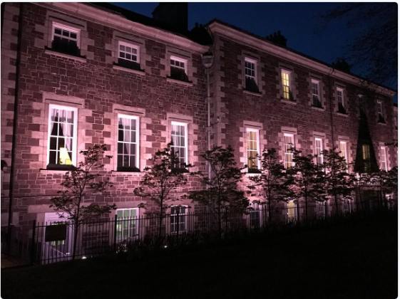 Government House glows purple on June 15, 2018 (St John's, Newfoundland)